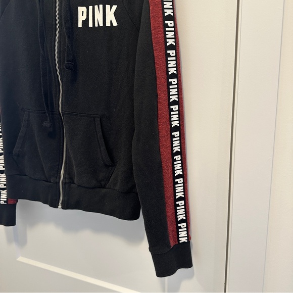 PINK by Victorias Secret Black Zip Up Hoodie Sweater Size XS Women’s - Picture 5 of 8
